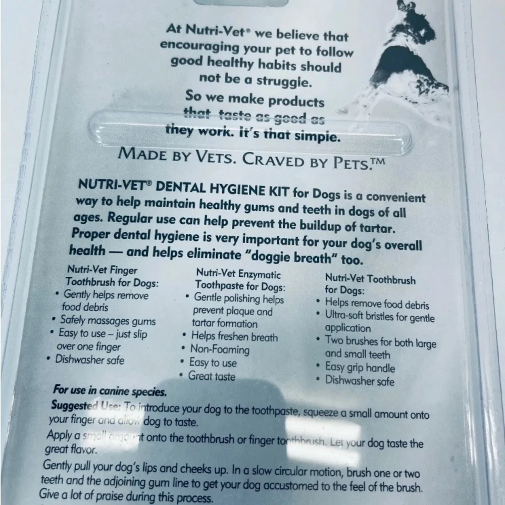 New Nitri Vet Dental Hygiene Kit Dog Toothpaste And Brush - 87491